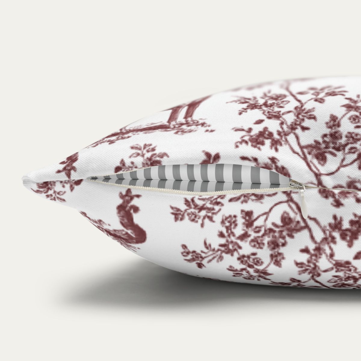 Rhodesian Ridgeback Burgundy French Toile Pillow