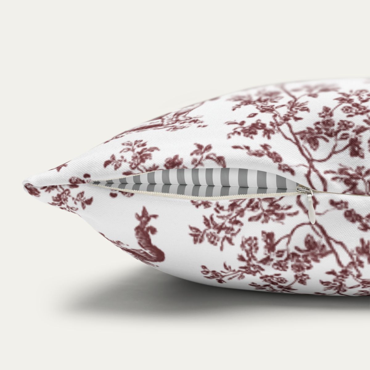 Basset Hound Burgundy French Toile Pillow