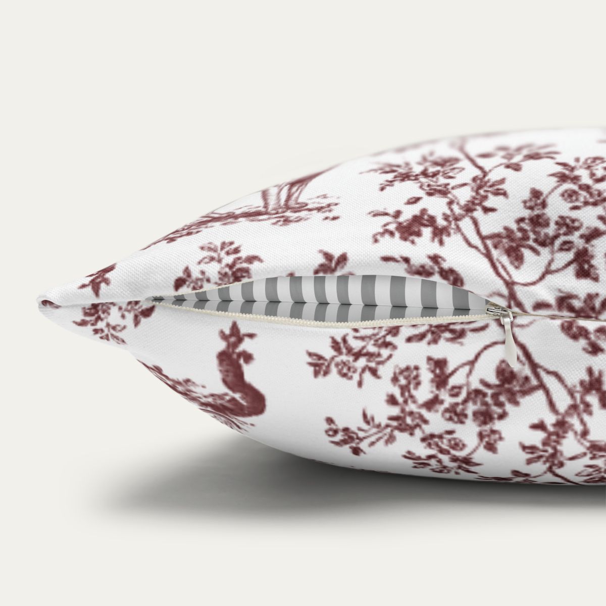 Sphynx Cat Burgundy French Toile Pillow