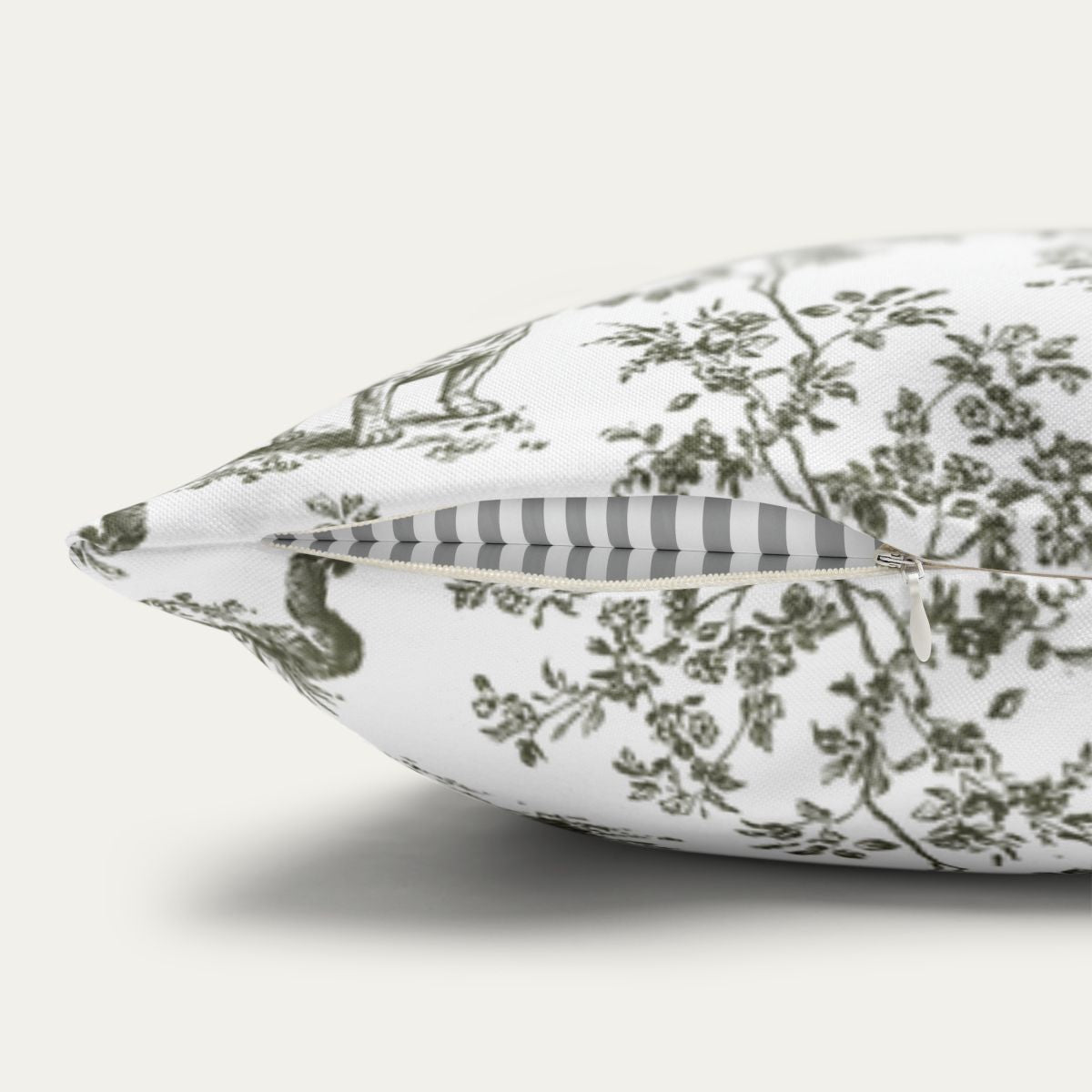 English Bulldog Sage Green French Toile Pillow