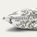 Chihuahua Longhaired Sage Green French Toile Pillow