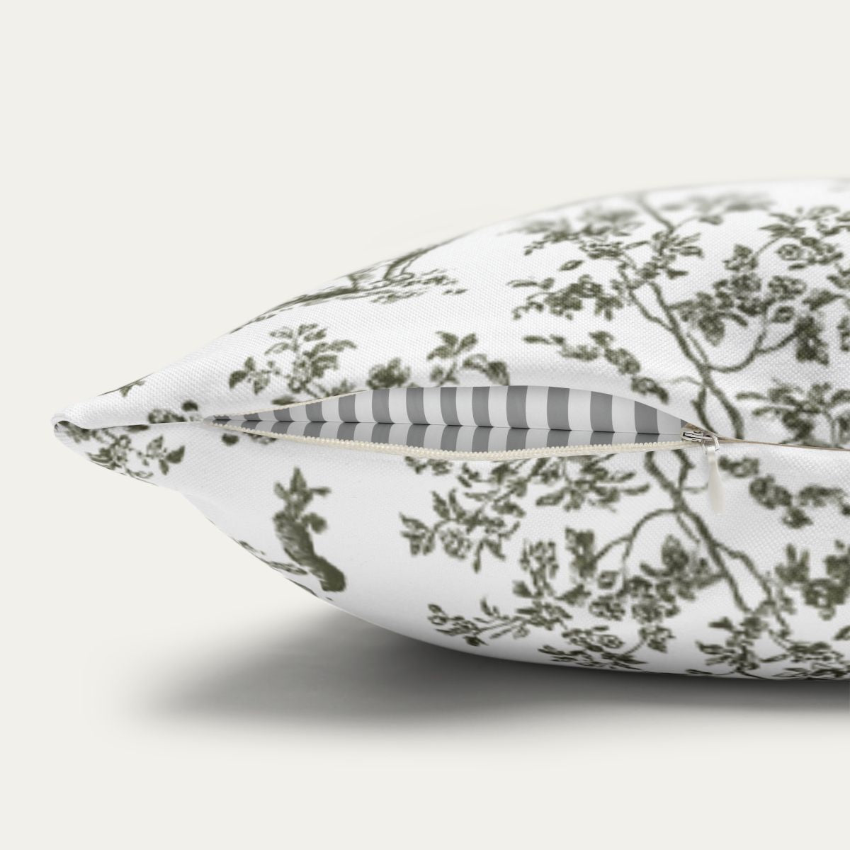 Persian Cat Sage Green French Toile Pillow