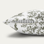 Tabby Cat Sage Green French Toile Pillow
