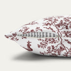 Border Collie Burgundy French Toile Pillow