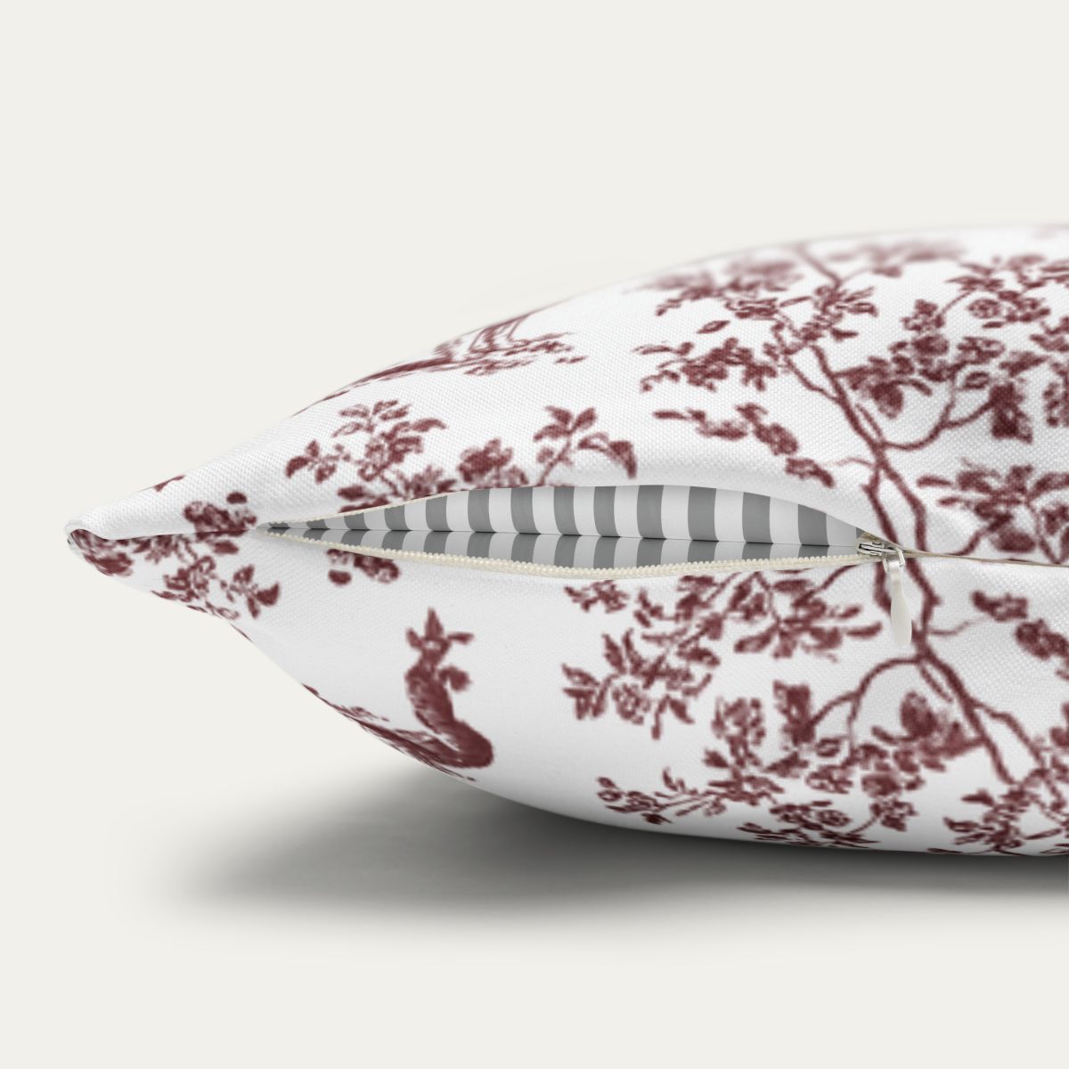 Border Collie Burgundy French Toile Pillow