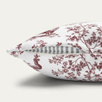 Dachshund Shorthaired Burgundy French Toile Pillow
