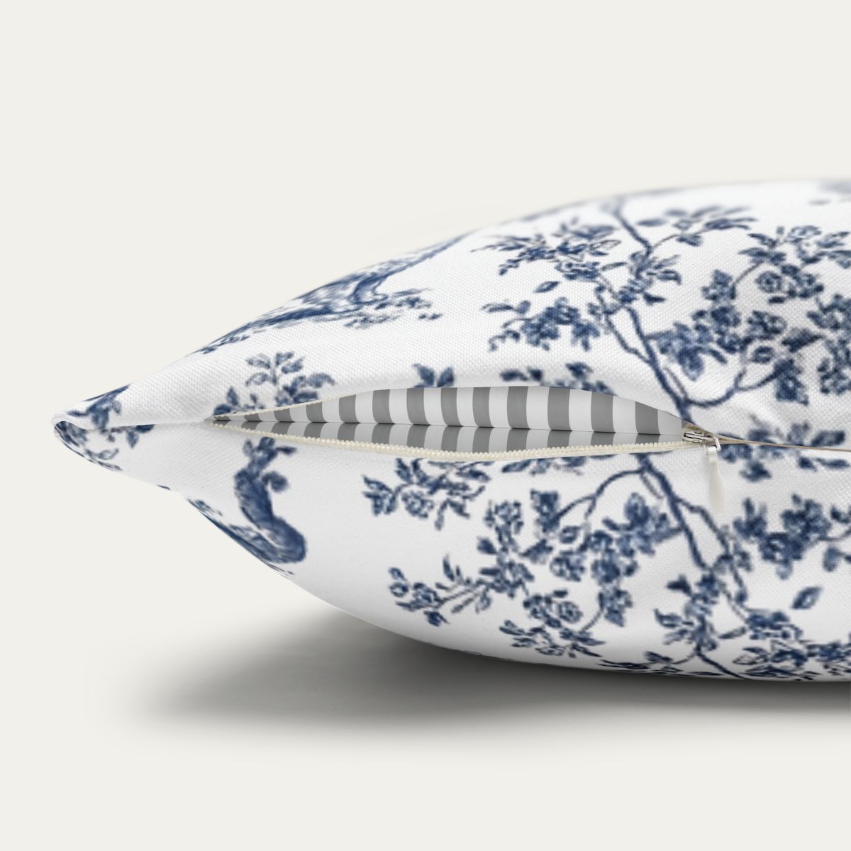 Pomeranian Blue French Toile Pillow
