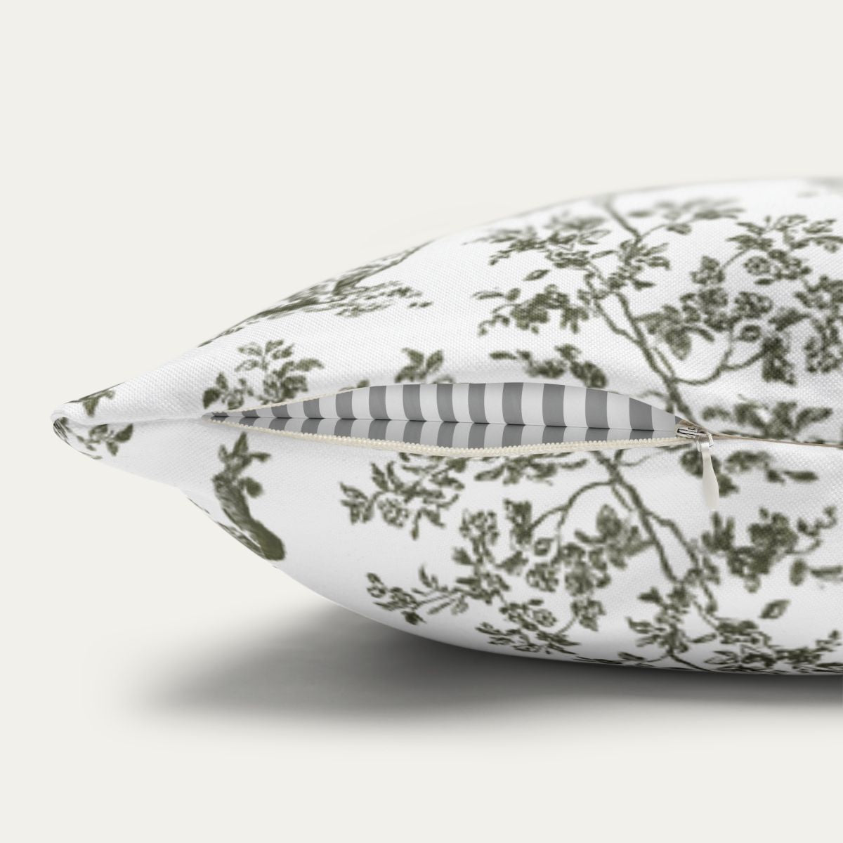 Pekingese Sage Green French Toile Pillow
