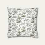 Jack Russell Terrier Sage Green French Toile Pillow