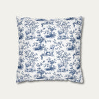 Maltese Blue French Toile Pillow