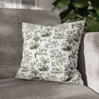 Sphynx cat Sage Green French Toile Pillow