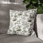 Dalmatian Sage Green French Toile Pillow