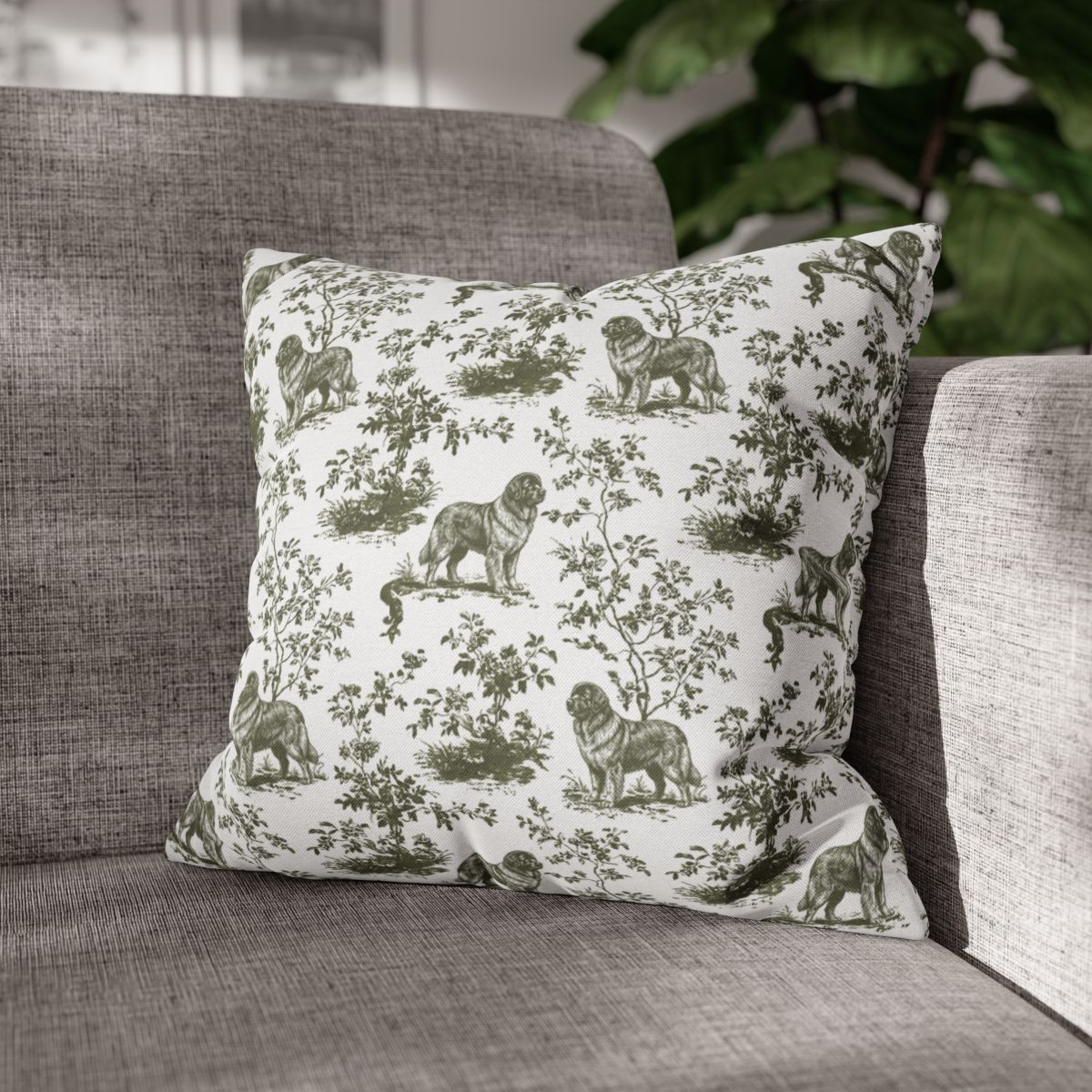 Newfoundland Sage Green French Toile Pillow