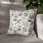 Shih tzu Sage Green French Toile Pillow