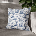 Bichon Frise Blue French Toile Pillow