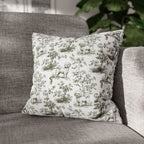 Bichon Frise Sage Green French Toile Pillow