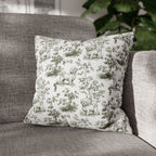 Maltese Sage Green French Toile Pillow
