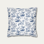 Bichon Frise Blue French Toile Pillow
