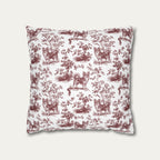Chihuahua Longhaired Burgundy French Toile Pillow