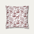Rhodesian Ridgeback Burgundy French Toile Pillow