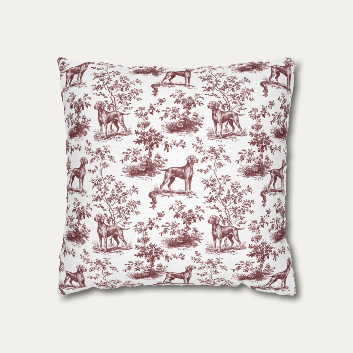 Weimaraner Burgundy French Toile Pillow