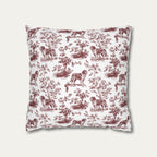 Saint Bernard Burgundy French Toile Pillow