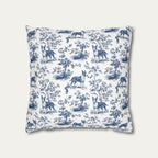 Bull Terrier Blue French Toile Pillow