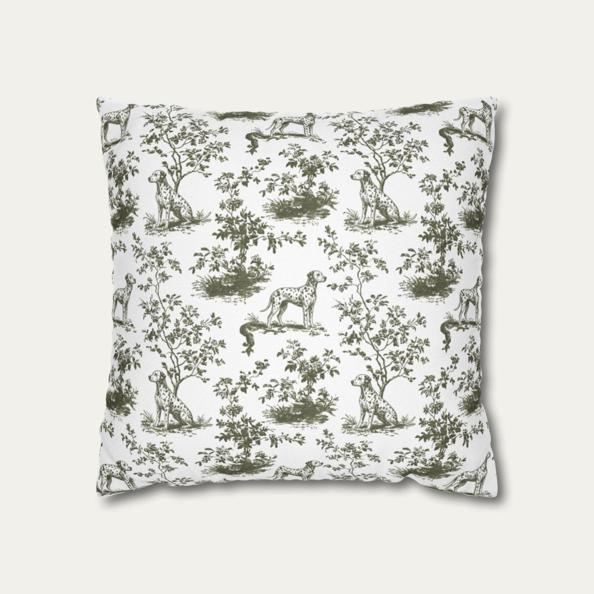 Dalmatian Sage Green French Toile Pillow