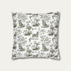 Australian Cattle Dog Sage Green French Toile Pillow