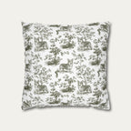 Corgi Sage Green French Toile Pillow