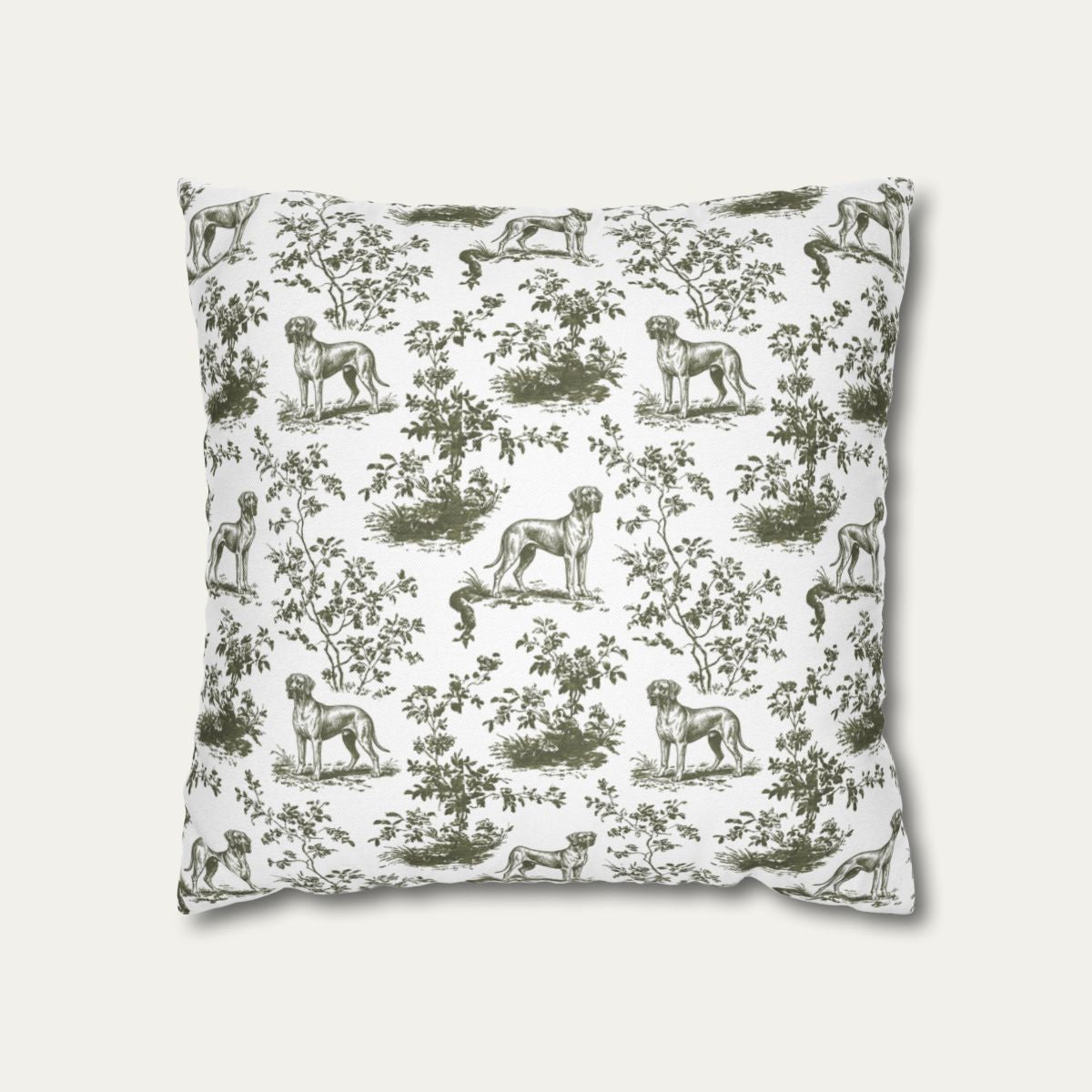 Great Dane Sage Green French Toile Pillow