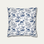 Boston Terrier Blue French Toile Pillow
