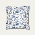 Whippet Blue French Toile Pillow