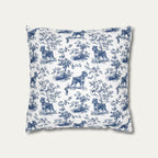 Schnauzer Blue French Toile Pillow