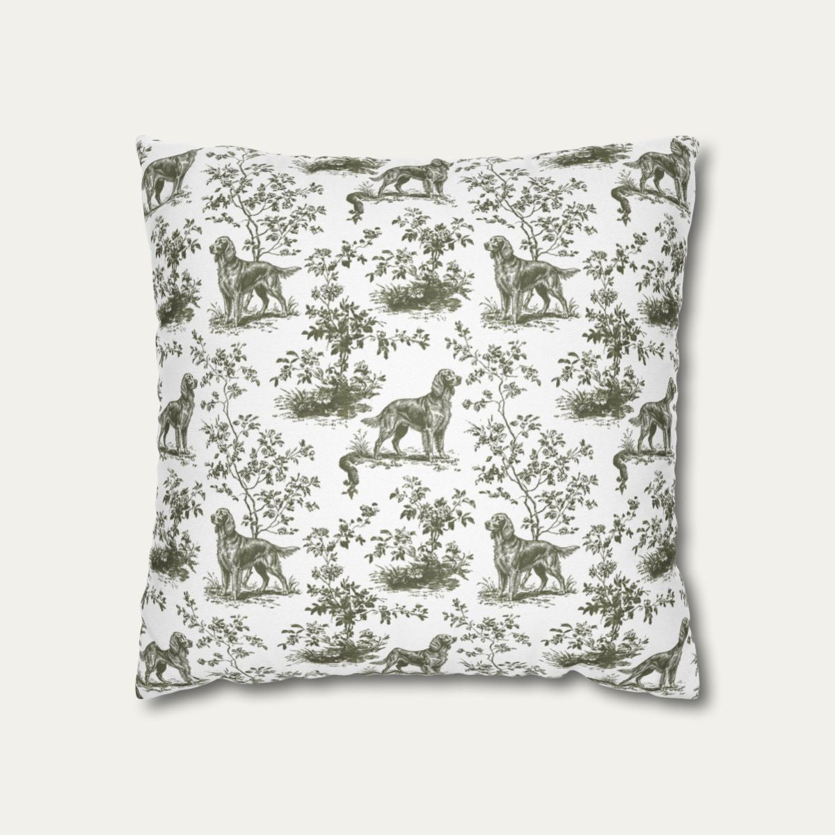 Irish Setter Sage Green French Toile Pillow