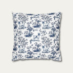 Toy Fox Terrier Blue French Toile Pillow