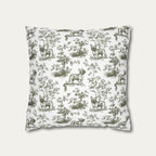 French Bulldog Sage Green French Toile Pillow