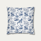 Poodle Blue French Toile Pillow