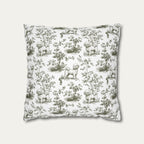 Bichon Frise Sage Green French Toile Pillow