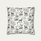 Doberman Sage Green French Toile Pillow