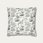 Golden Retriever Sage Green French Toile Pillow