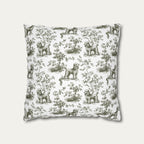 Poodle Sage Green French Toile Pillow