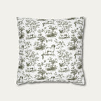 Pug Sage Green French Toile Pillow
