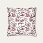English Bulldog Burgundy French Toile Pillow