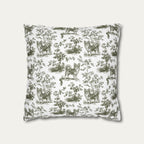 Chihuahua Longhaired Sage Green French Toile Pillow