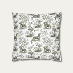 Dachshund Shorthaired Sage Green French Toile Pillow