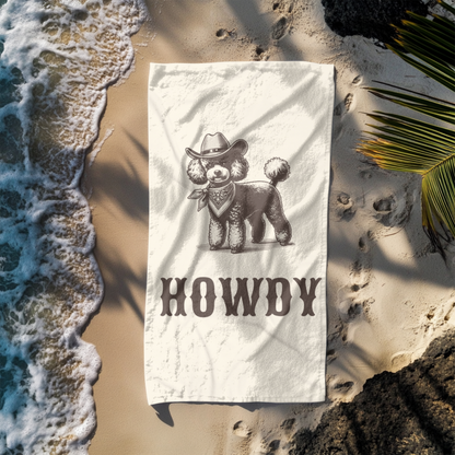Howdy Toy Poodle Beach Towel