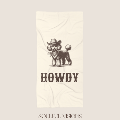Howdy Toy Poodle Beach Towel
