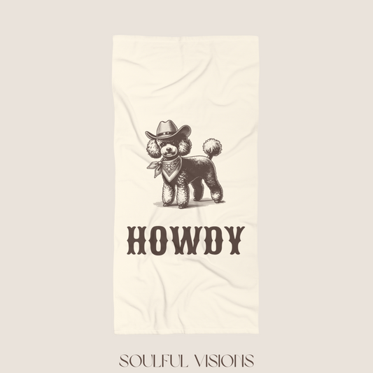 Howdy Toy Poodle Beach Towel