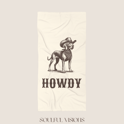 Howdy Vizsla Beach Towel